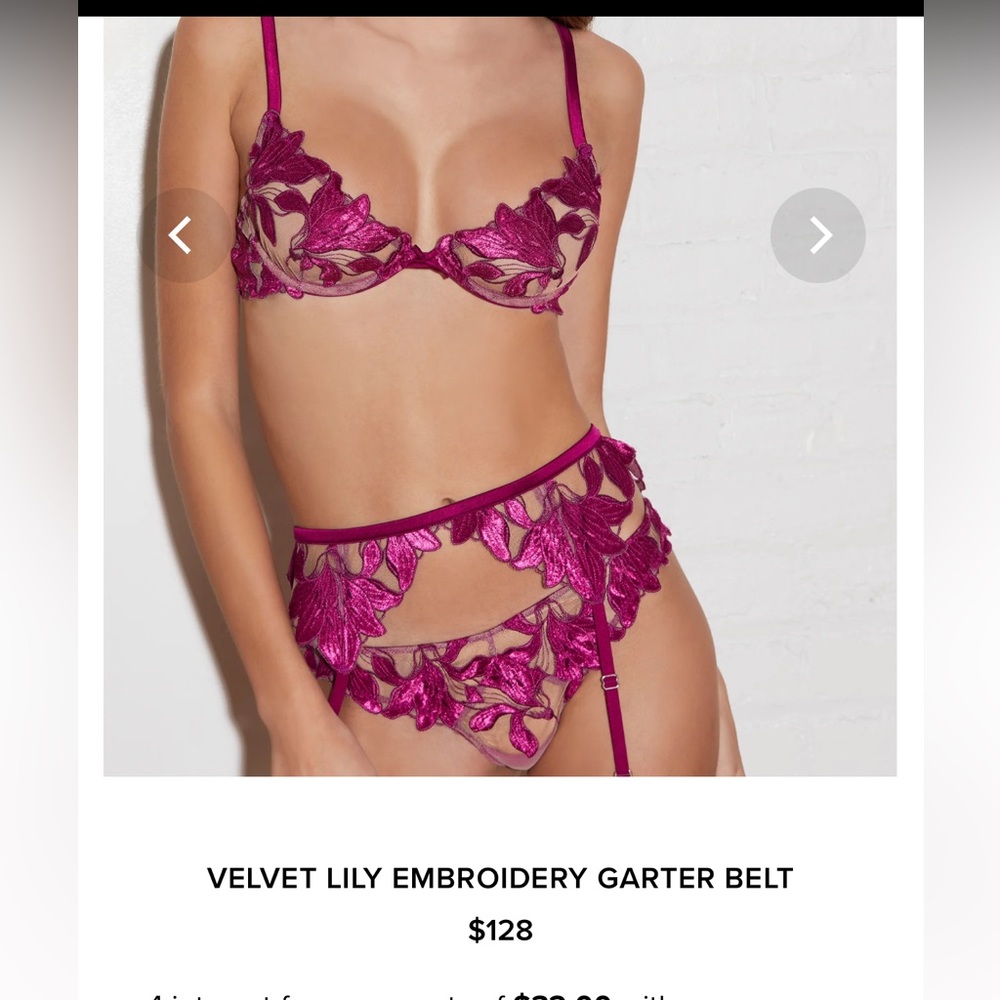 Fleur Du Mal Lily Garter Belt NWOT